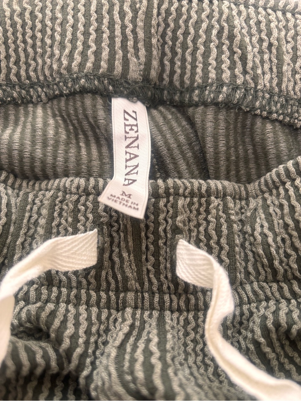 Zenana Ribbed 2pc Lounge Set Olive Green Wide Leg Pants M NWOT - Picture 7 of 8